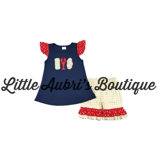 Crawfish Boil Ruffle Short Set ETA Early Sept