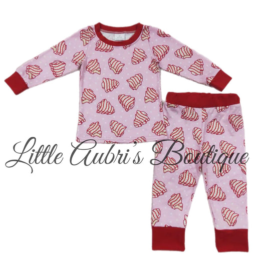 Pink Christmas Cakes Pajama Pants Set ETA End November