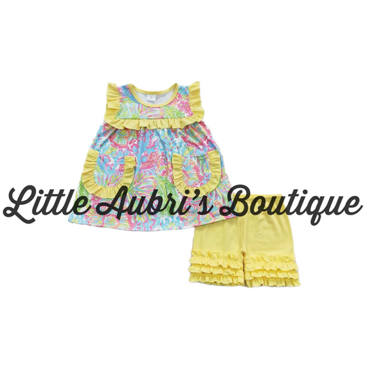 Summer Floral Ruffle Short Set ETA Early May