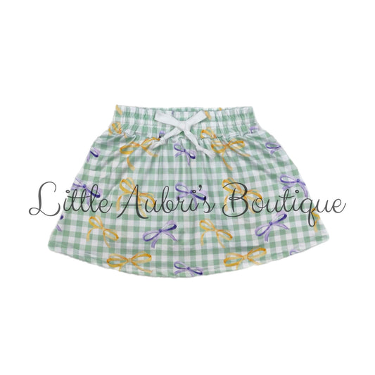 Mardi Gras Bows Skort ETA End Jan