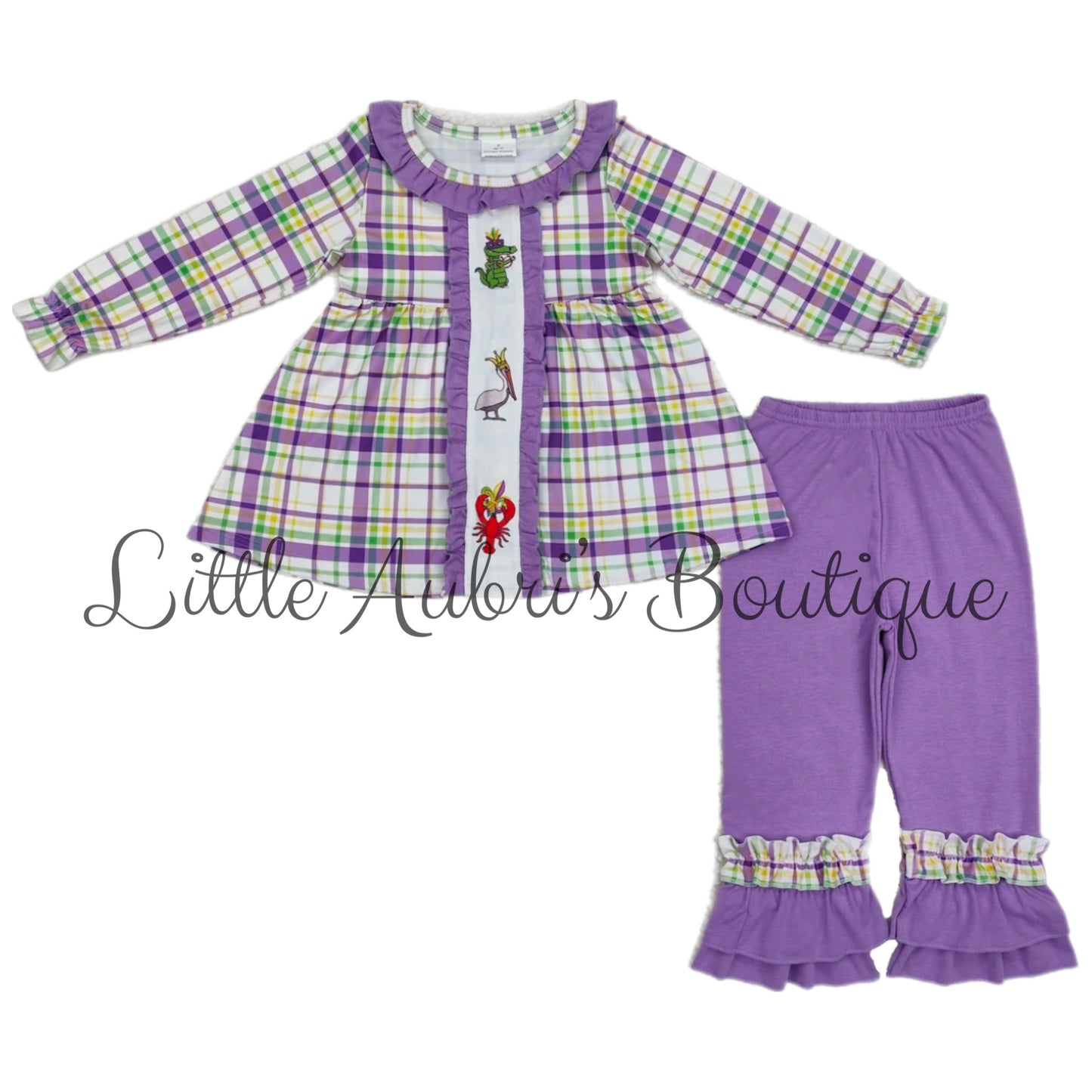 Mardi Gras Plaid Pants Set Set ETA End Jan