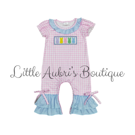 Plaid Peeps Ruffle Romper ETA Early March