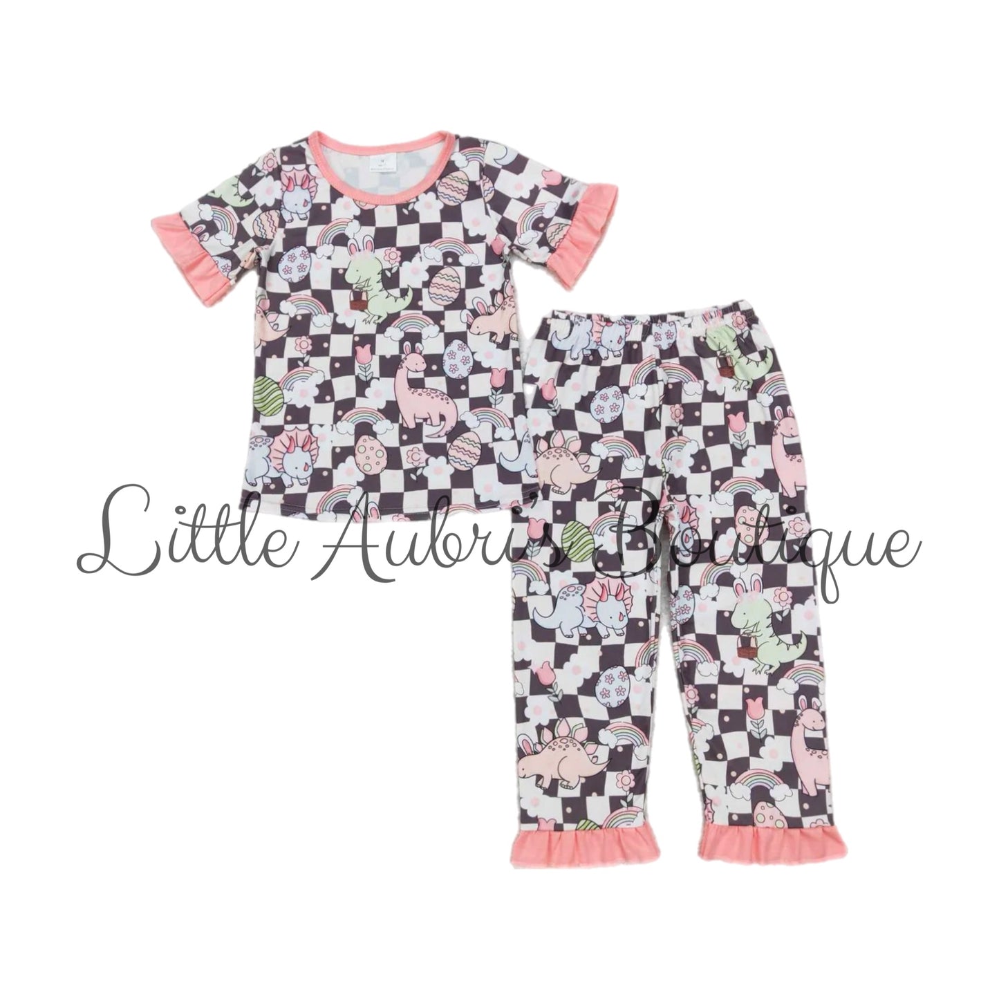 Pink Easter Dinos Pajama Set ETA Early March