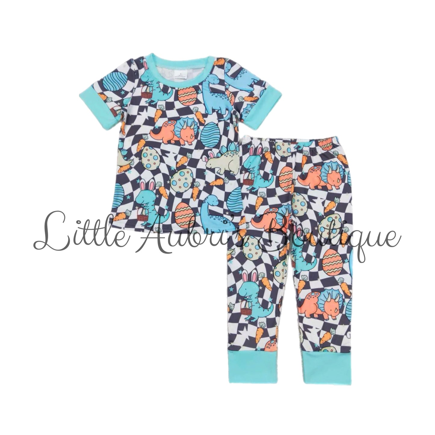 Blue Easter Dinos Pajama Set ETA Early March