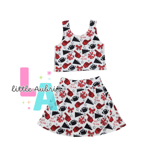 Red Cheer Crop and Athletic Skort Set ETA Late August