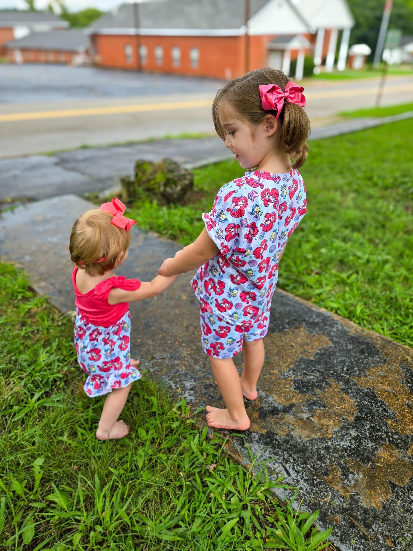 Under the Sea Tie Shorts Romper