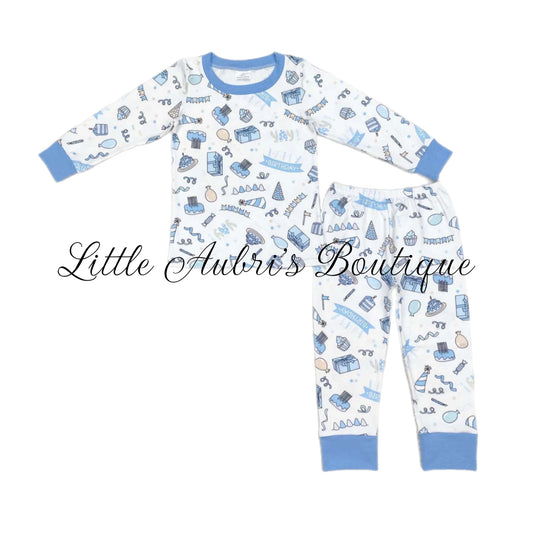 Blue Birthday Party Boy Pajama Set ETA Early March