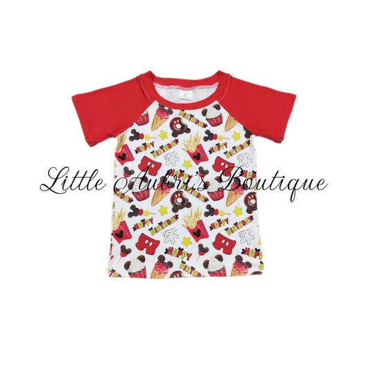 Red Mouse Birthday Raglan ETA Early March