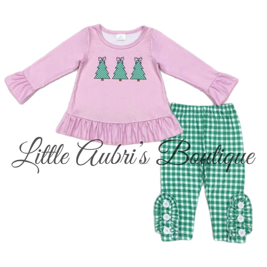 Bow Christmas Trees Pants Set ETA Early October