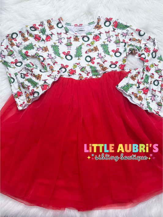 MEAN ONE Bell Sleeve Tulle Dress (*SHIPS LATE OCT)