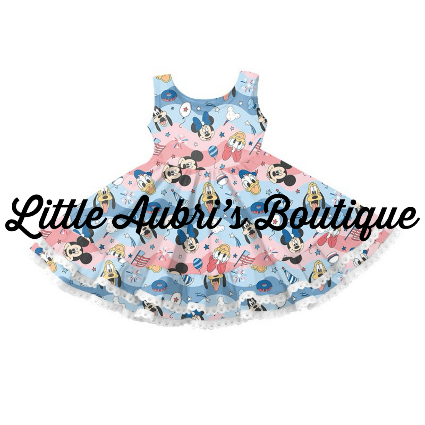 Patriotic Mouse Lace Dress