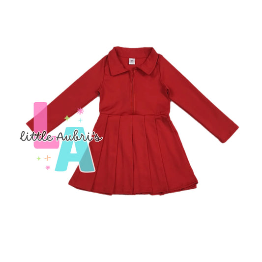 Red Long Sleeve Athletic Dress ETA Late August