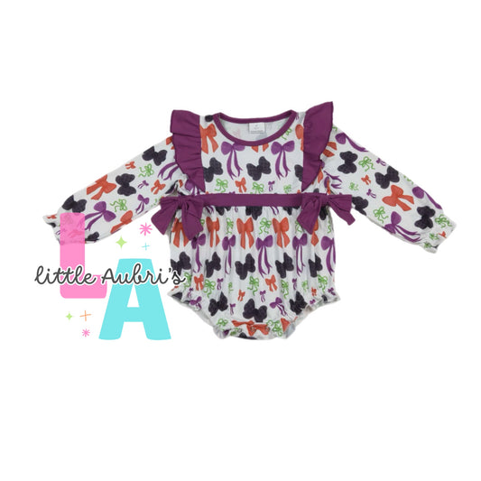 Halloween Bows Bubble Romper ETA Late August
