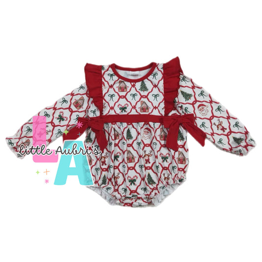 Christmas Bows Bubble Romper ETA Late August