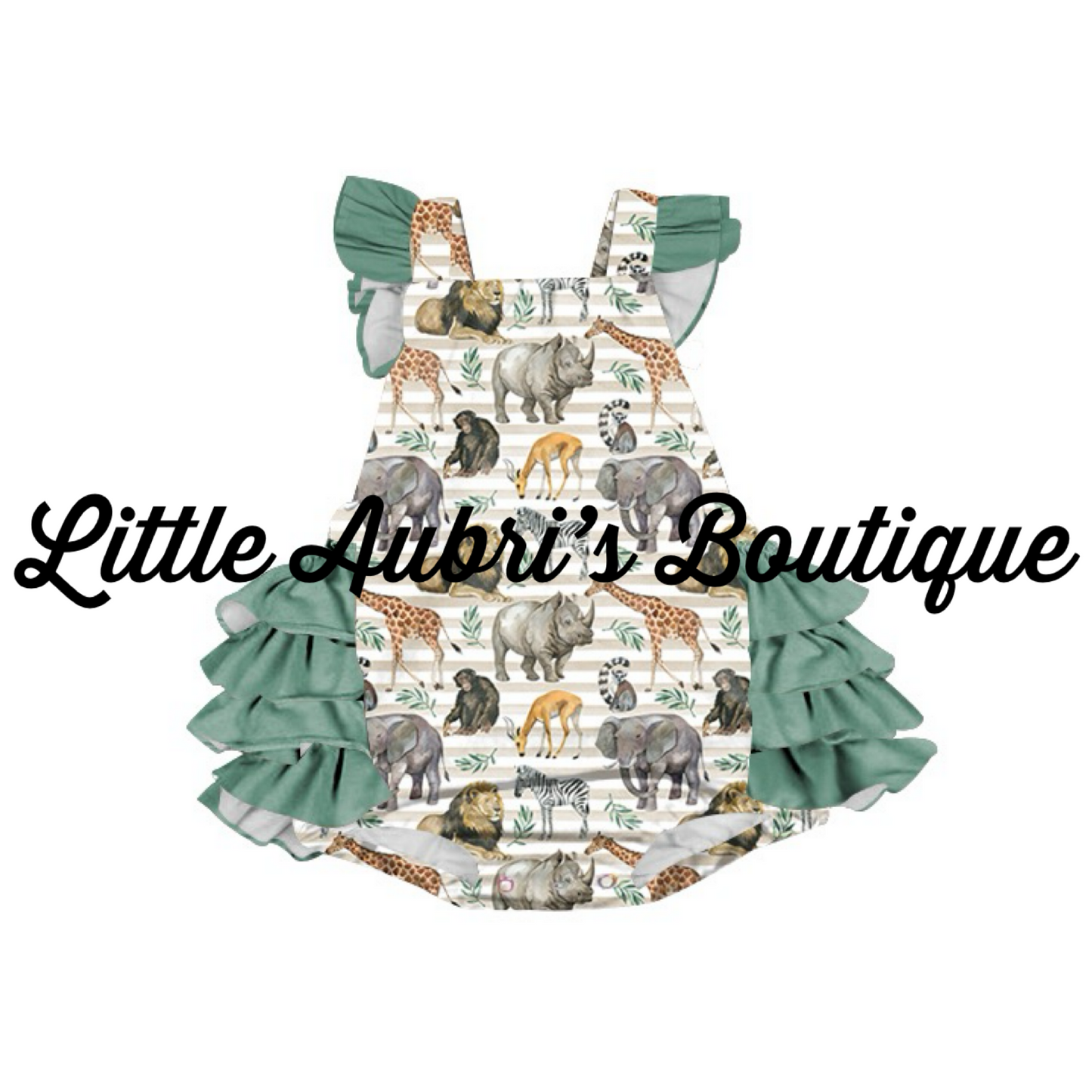 PREORDER Zoo Day Ruffle Bum Romper CLOSES 2/9