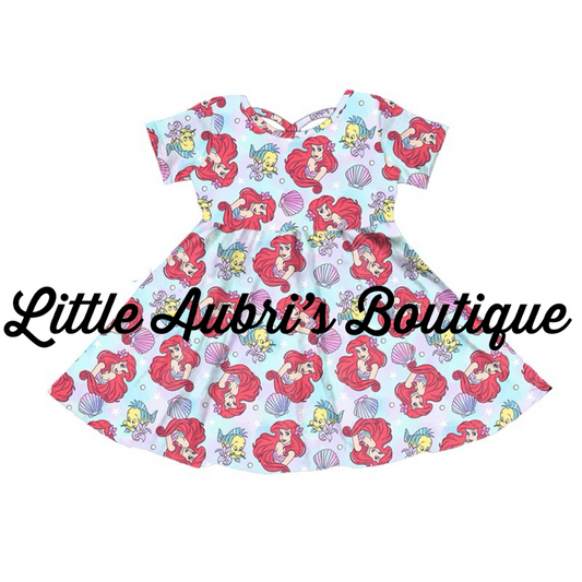 Under the Sea Cross Back Twirl Dress