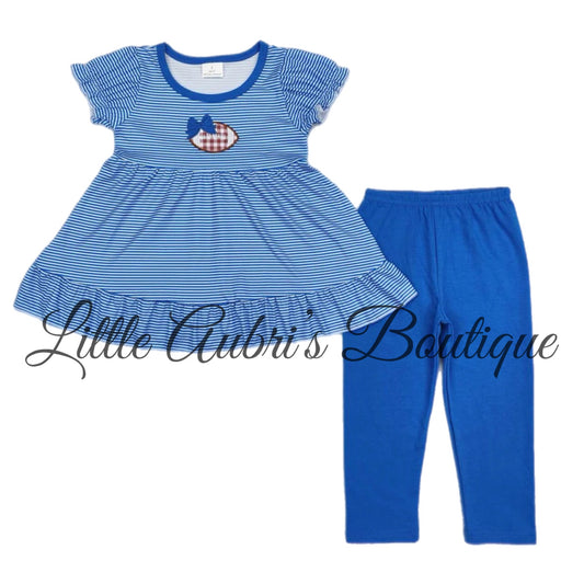 Blue Football Bow Pants Set ETA Mid November