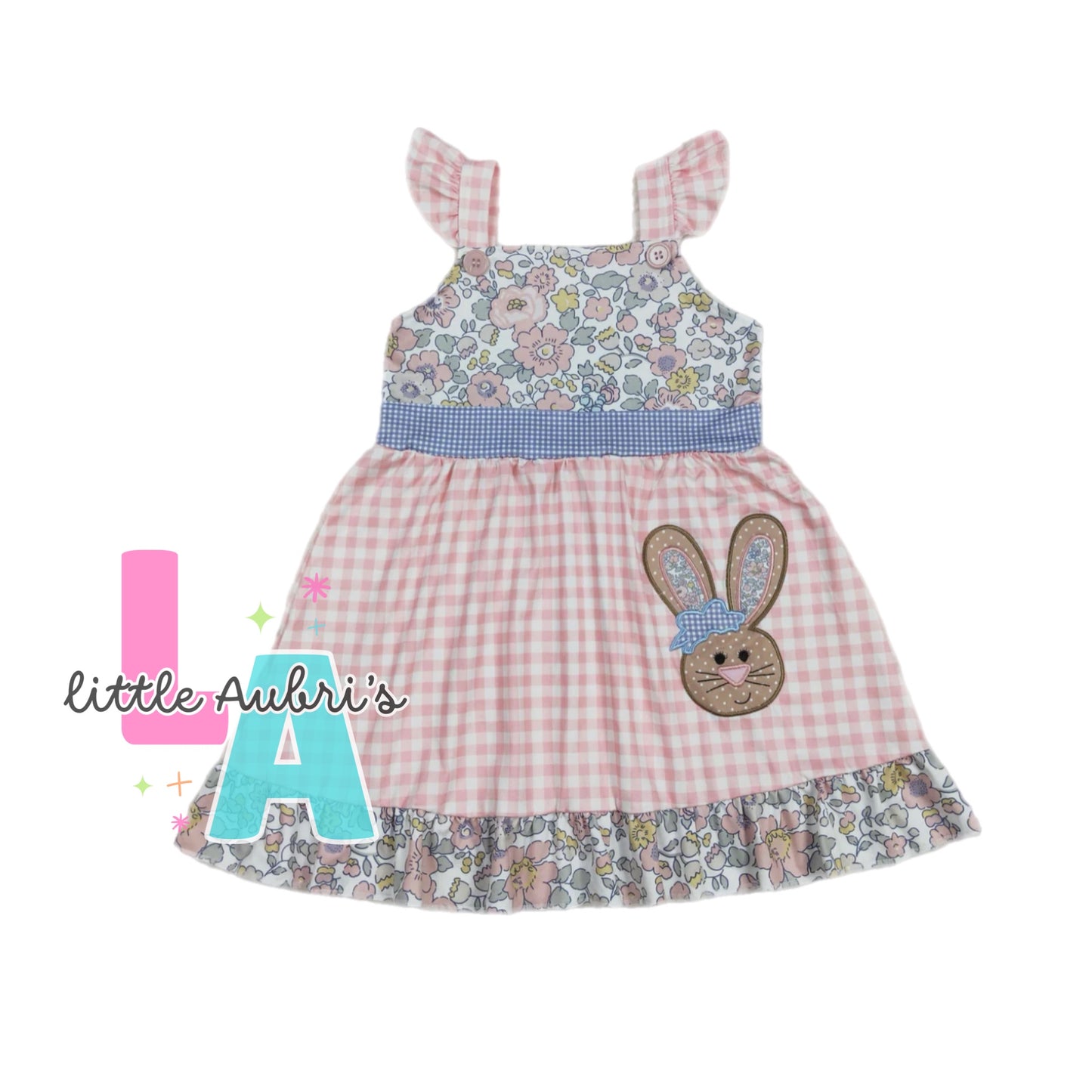 Floral Gingham Bunny Dress ETA Early April