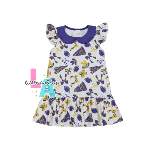 Purple and Yellow Football Dress ETA Late Sept