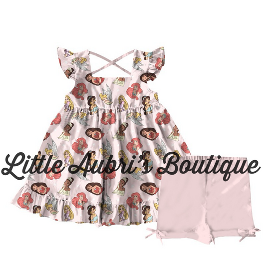 PREORDER #1002 Fit for a Princess Cross Back Tunic and Shorts Set CLOSES 3/1
