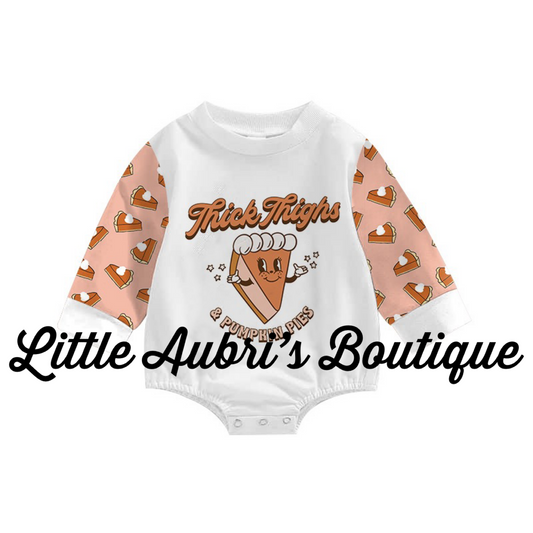 PREORDER Thick Thighs and Pumpkin Pies Bubble Romper CLOSES 8/18