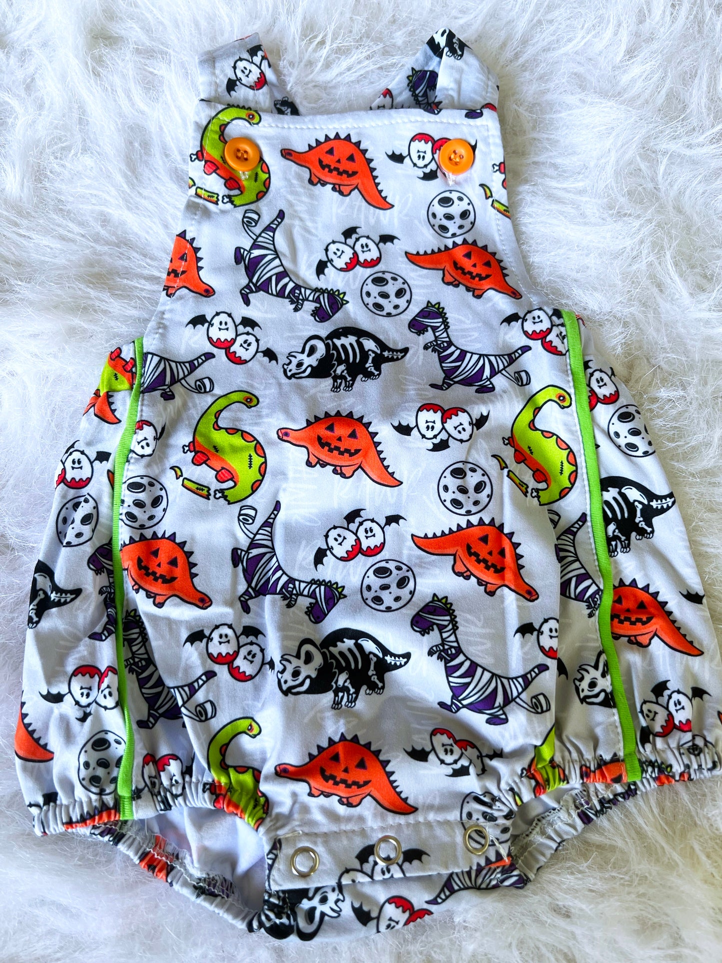 Halloween Dinos Button Romper