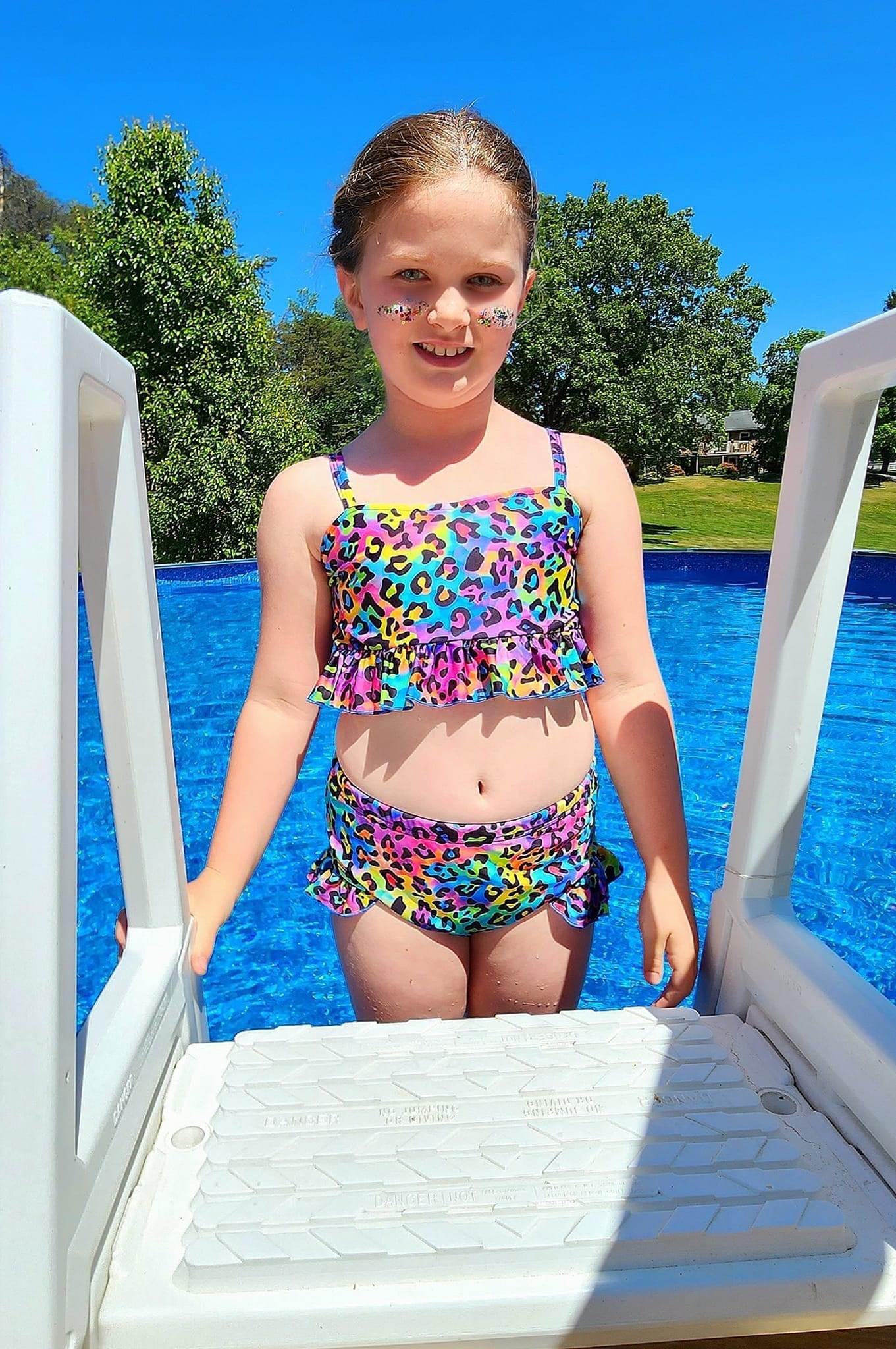 Rainbow Leopard Two Piece Swimsuit Little Aubri s Boutique