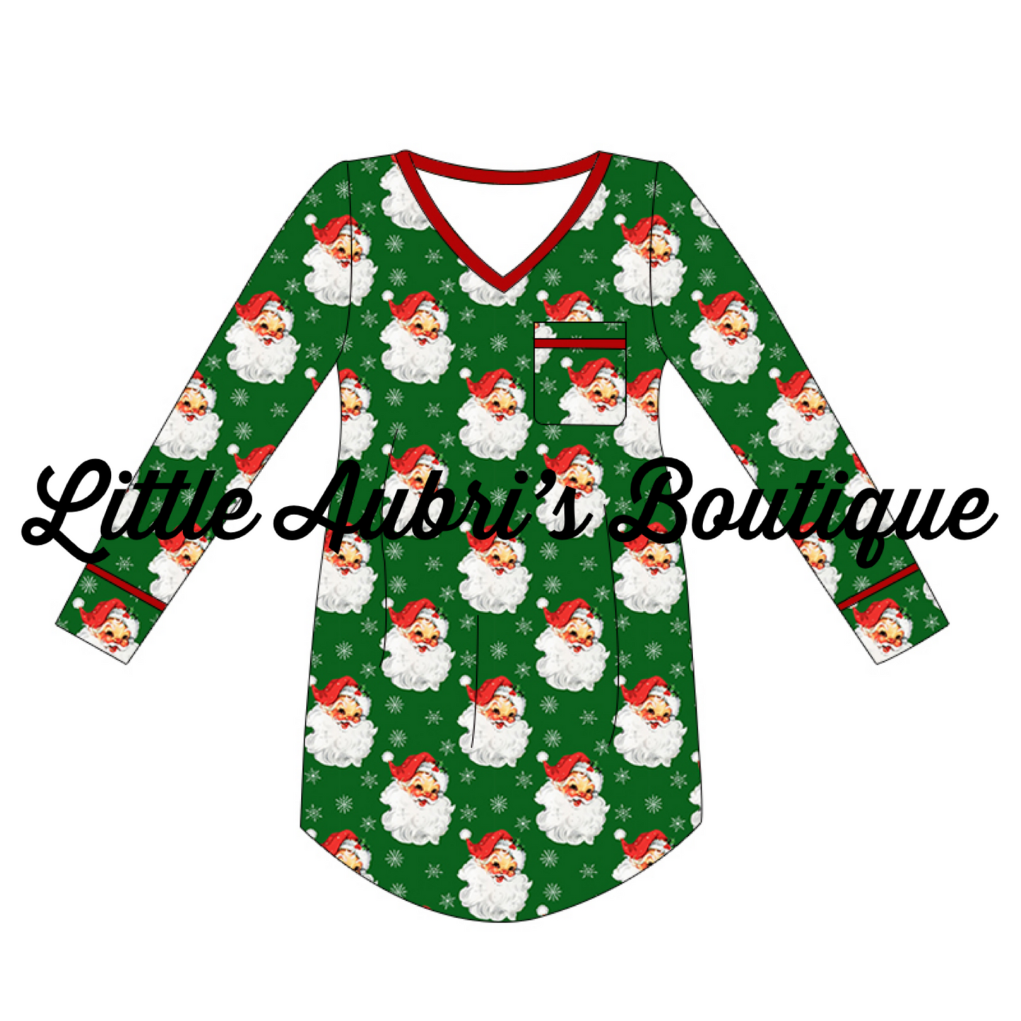 PREORDER Adult Vintage Santa Pajama Dress CLOSES 7/14