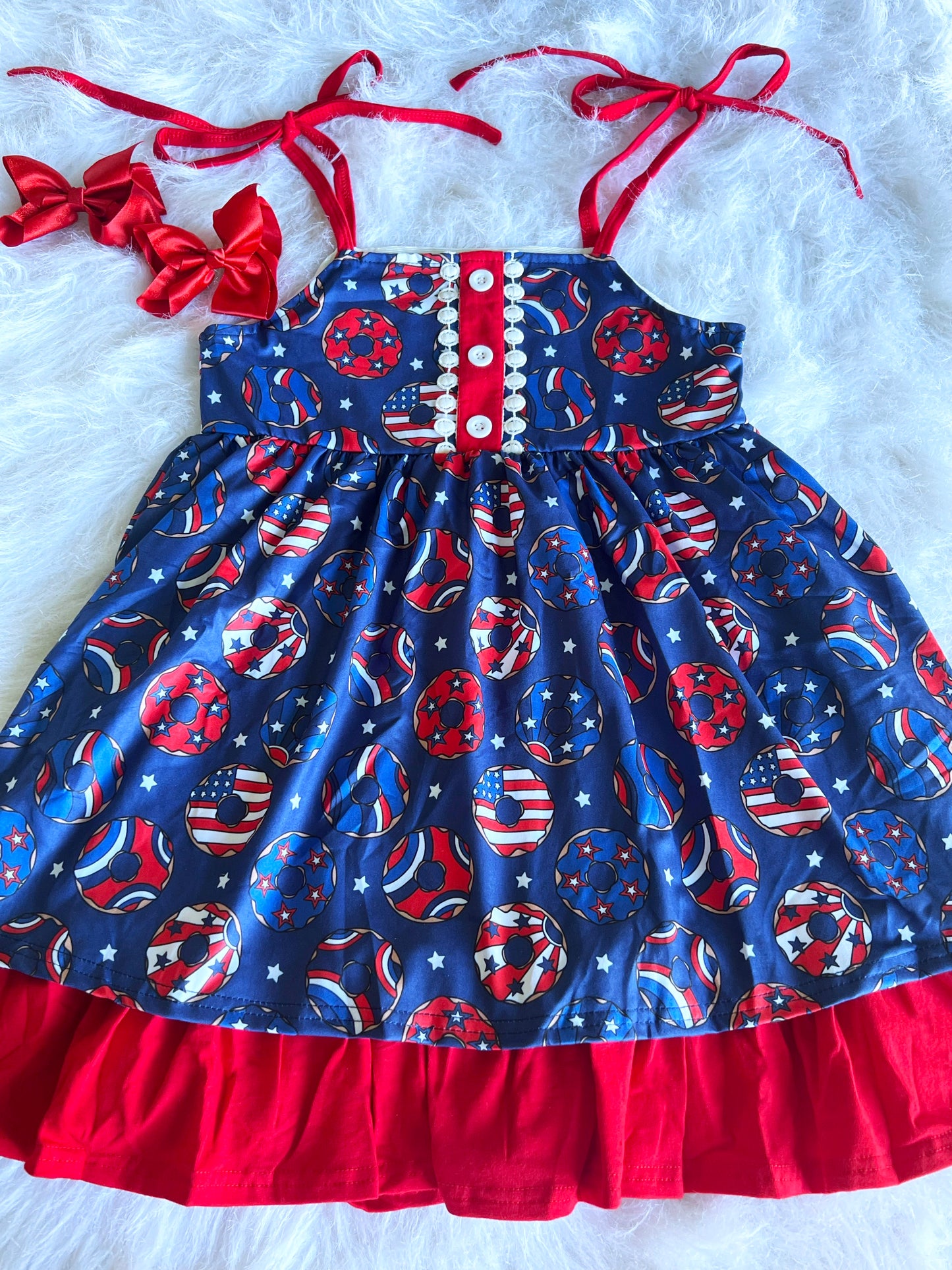 Patriotic Donuts Lace Dress