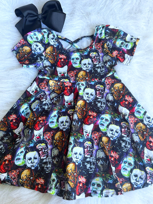 Horror Fest Cross Back Twirl Dress