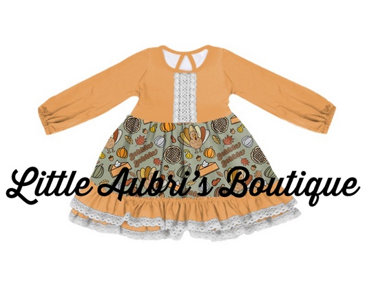 PREORDER Gobble Gobble Lace Ruffle Dress CLOSES 8/18