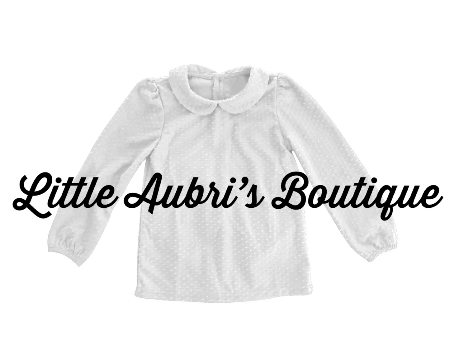 PREORDER White Swiss Dot Peter Pan Collar Shirt CLOSES 7/28