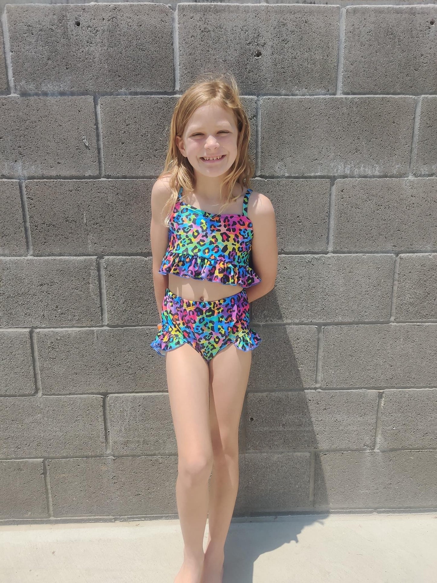 Rainbow Leopard Two Piece Swimsuit