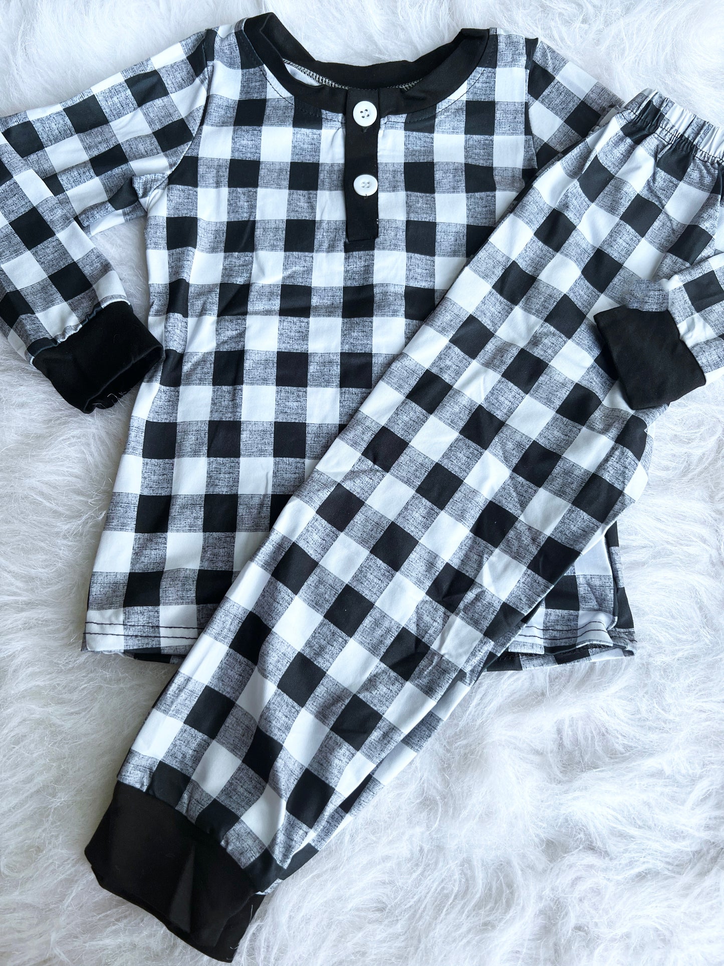 Black & White Plaid Pajama Set