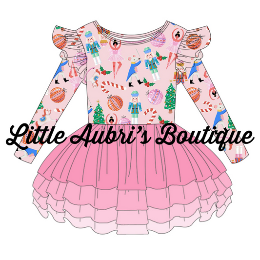 PREORDER Pink Nutcracker Ruffle Tutu Dress CLOSES 7/14