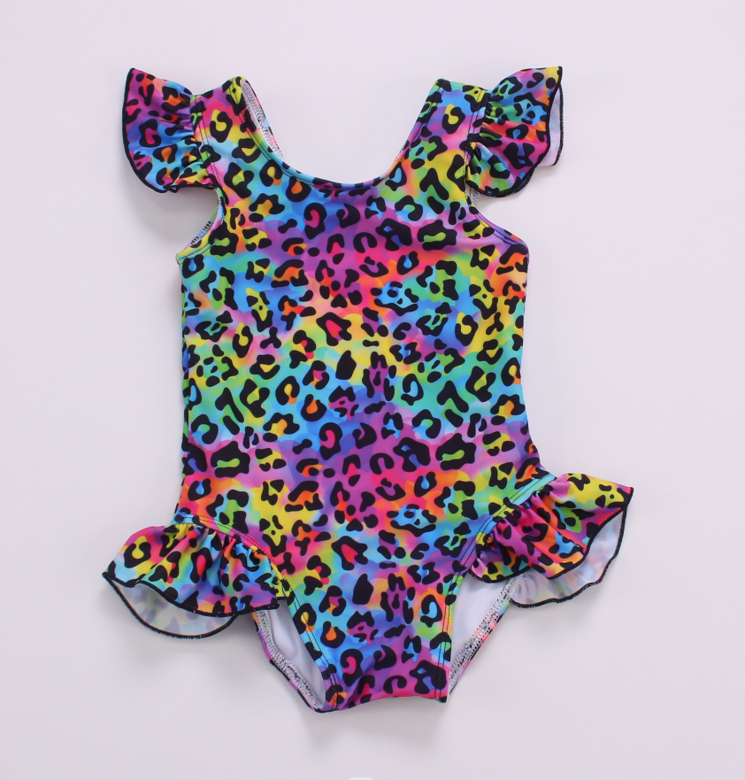 Rainbow Leopard One Piece Swimsuit