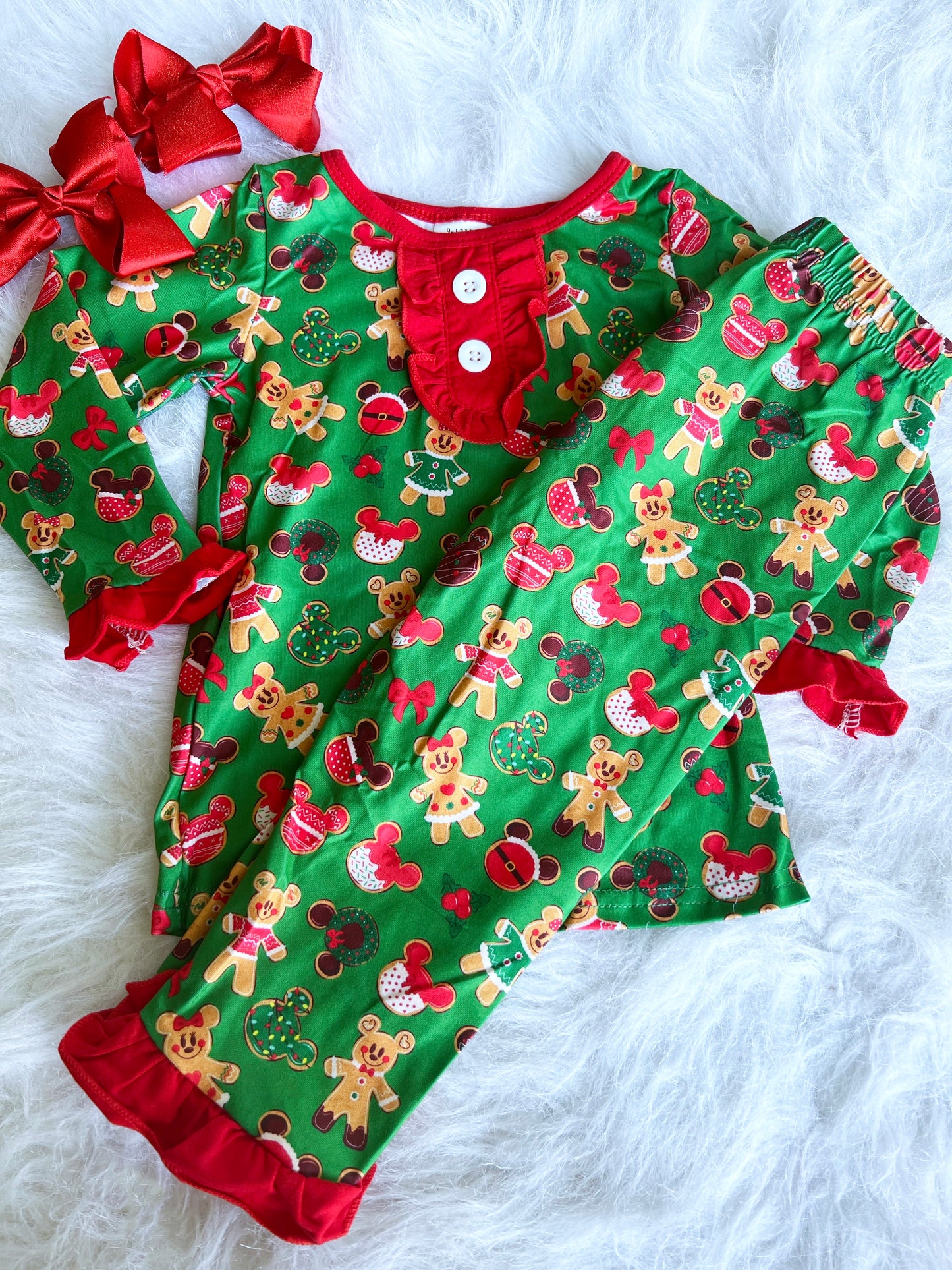 Holiday Cookies Girl Ruffle Pajama Set