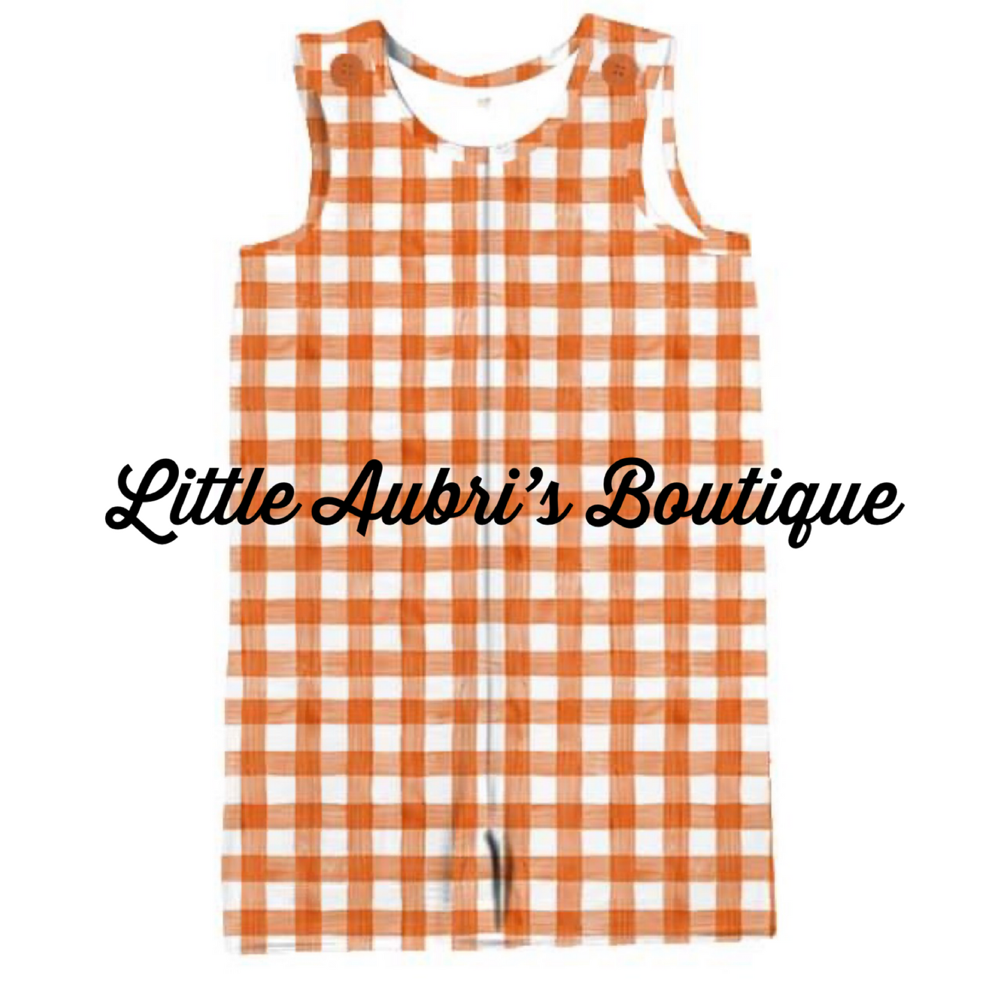 PREORDER Gingham Pumpkin Shorts Romper CLOSES 6/23