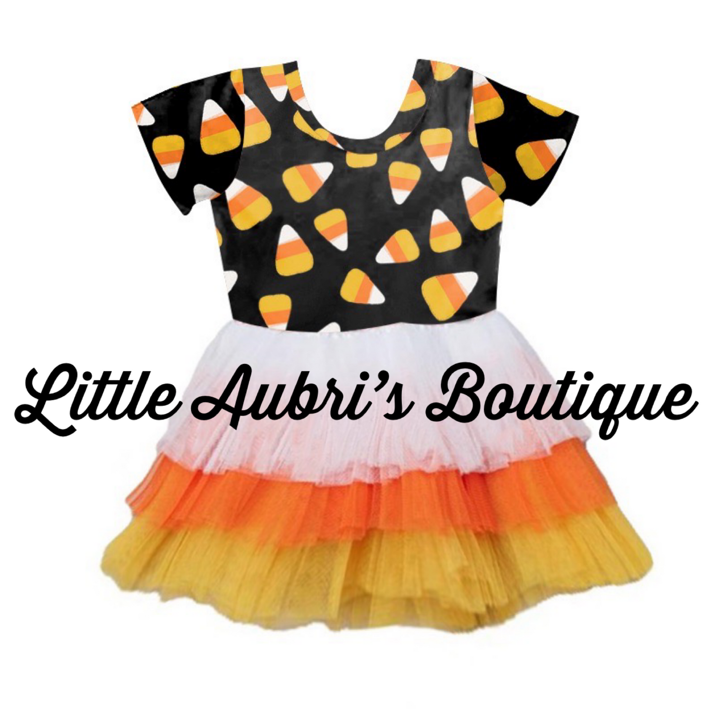 PREORDER Candy Corn Tiered Tutu Dress CLOSES 6/30