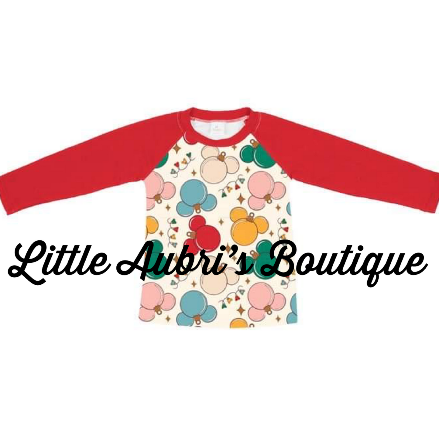 PREORDER Adult Mouse Ornament Long Sleeve Raglan CLOSES 7/28