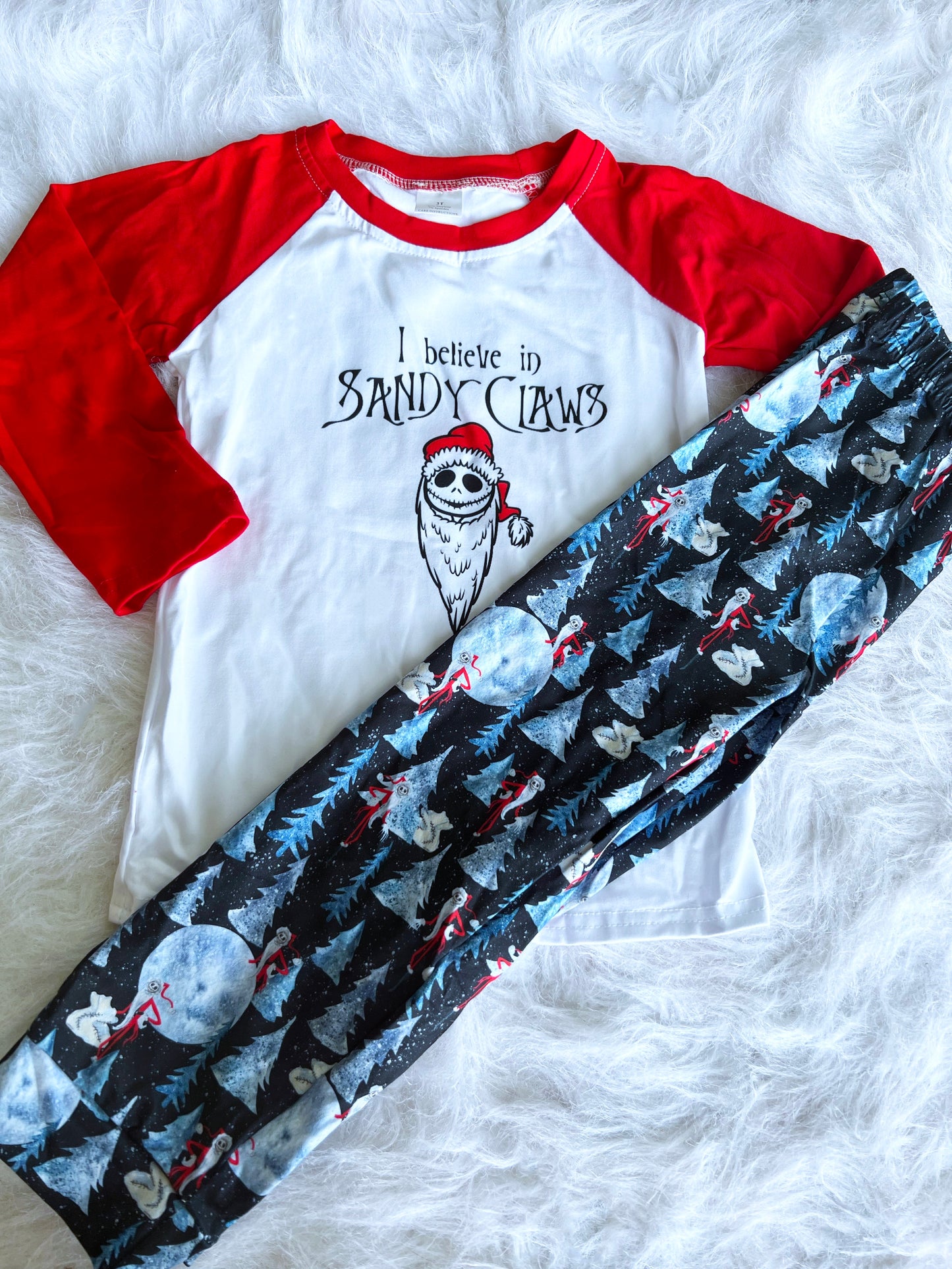 Santa Jack Kid Graphic Tee and Pajama Set