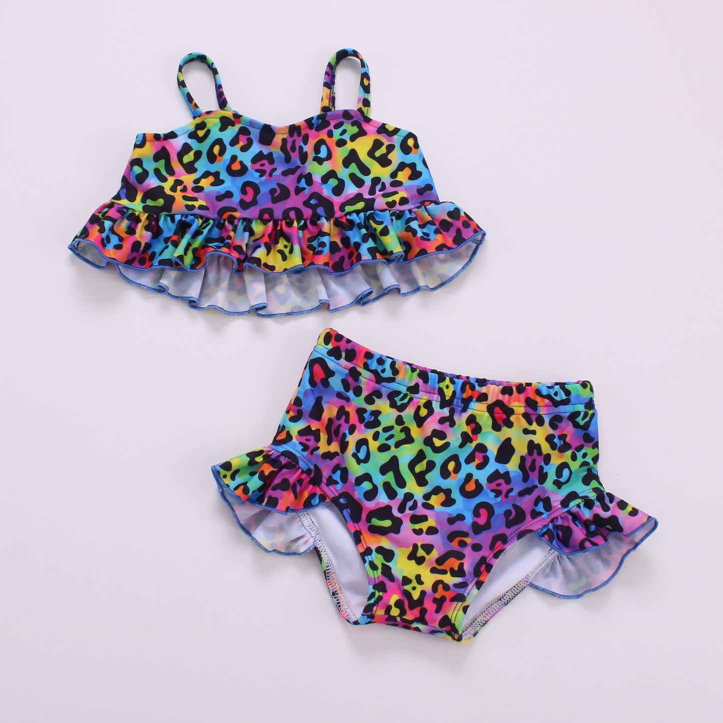 Rainbow Leopard Two Piece Swimsuit