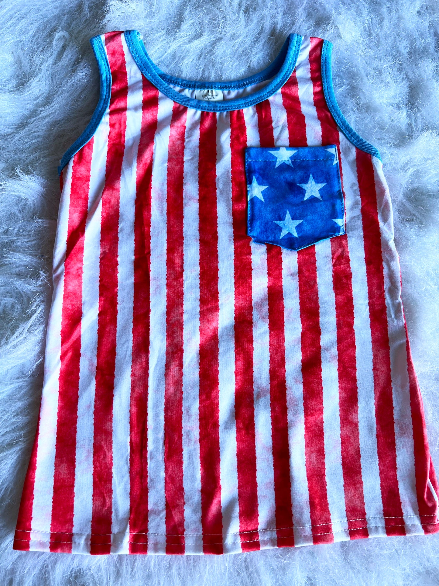 Watercolor American Flag Pocket Tank Style 1