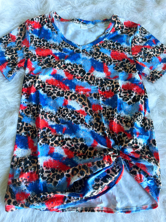 Adult American Leopard Knotted Top