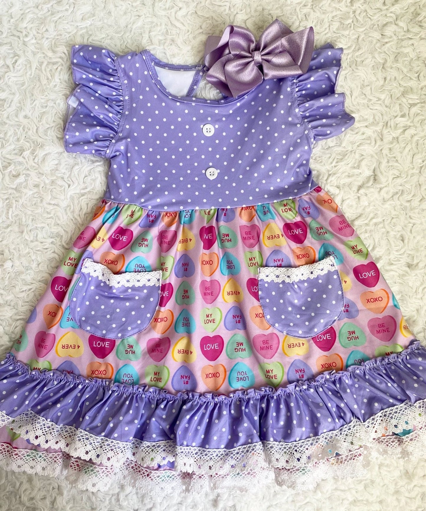 Candy Hearts Lace Pocket Dress