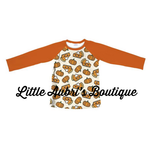 PREORDER Long Sleeve Pumpkin Pie Cutie Raglan CLOSES 8/14