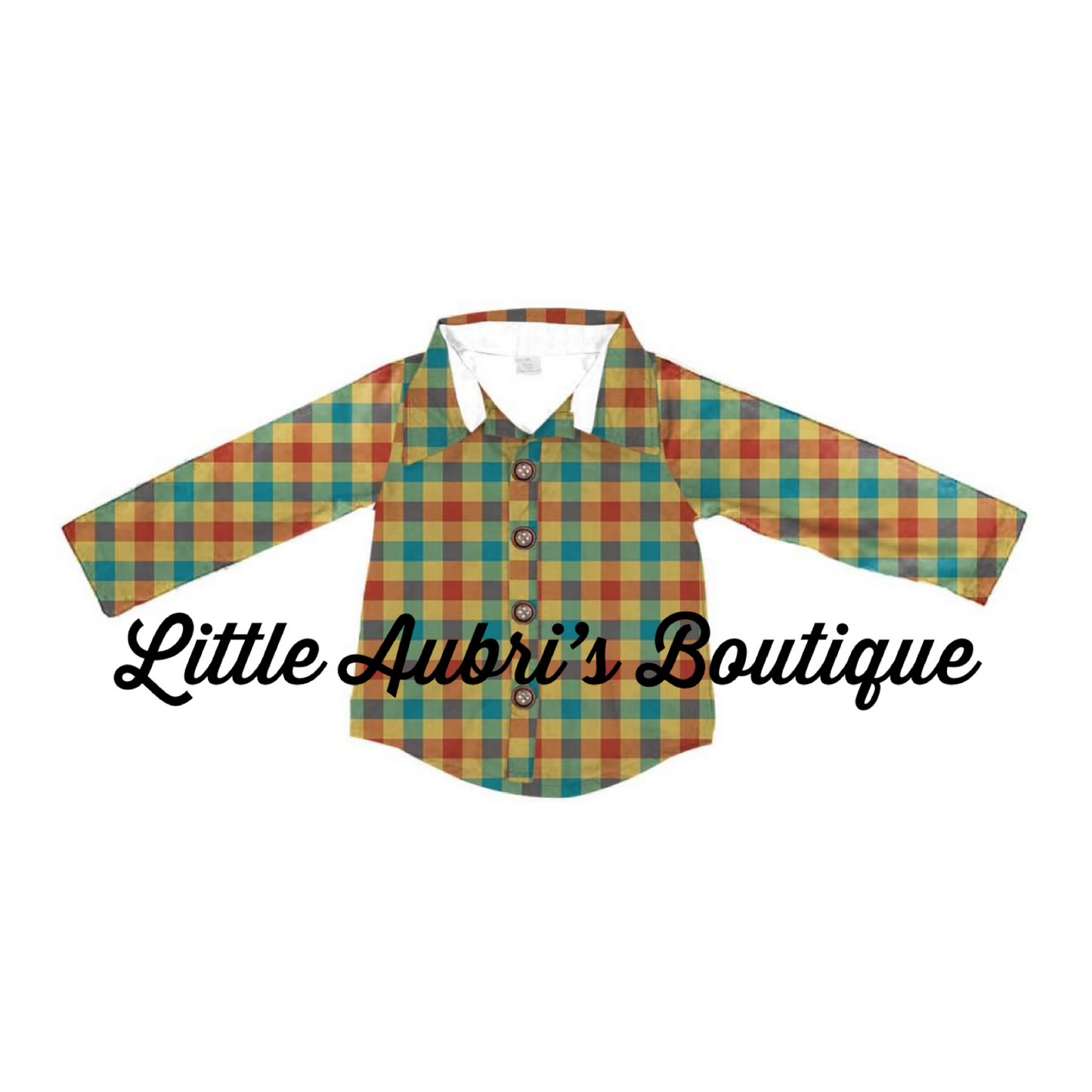 PREORDER Long Sleeve Autumn Plaid Button Down Shirt CLOSES 8/14