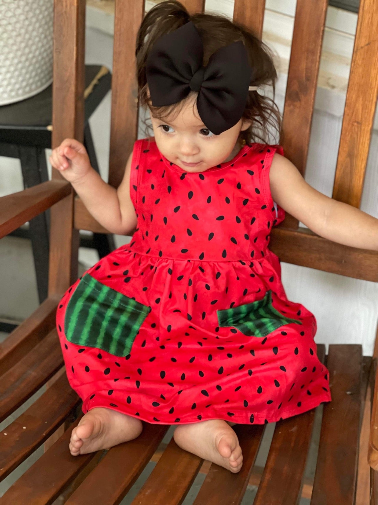 Melon Cutie Bow Back Pocket Dress