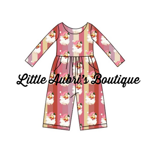 PREORDER Pink Santa Long Sleeve Romper CLOSES 7/24