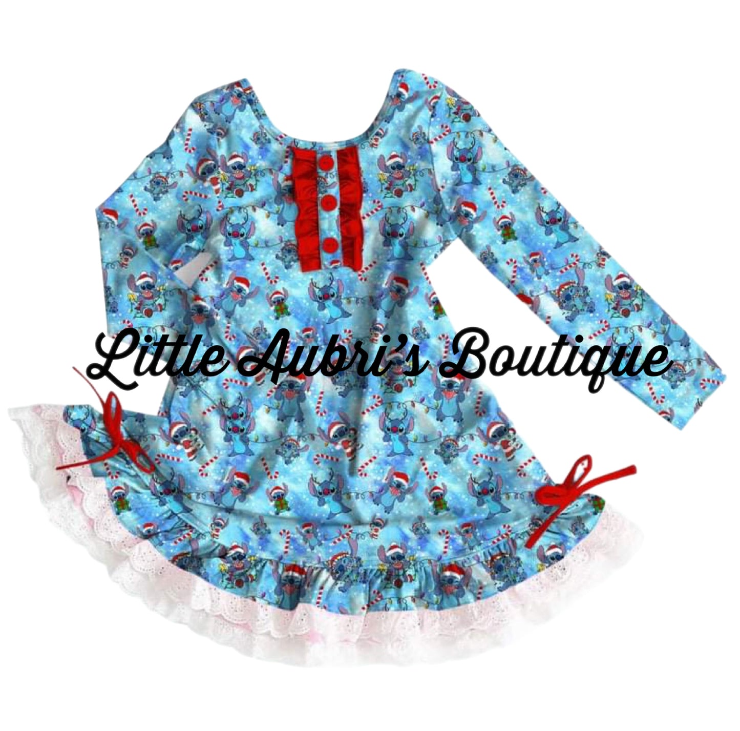 PREORDER Blue Alien Christmas Lace Pajama Dress CLOSES 7/24